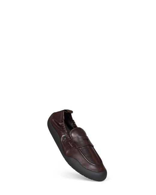 Prada White Loafers Speedrock Dark Leather for men