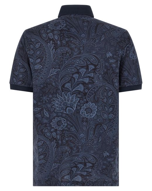 Etro Blue 'Arnica Paisley' Polo Shirt for men
