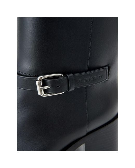 Burberry Gray Leather Ankle Boots