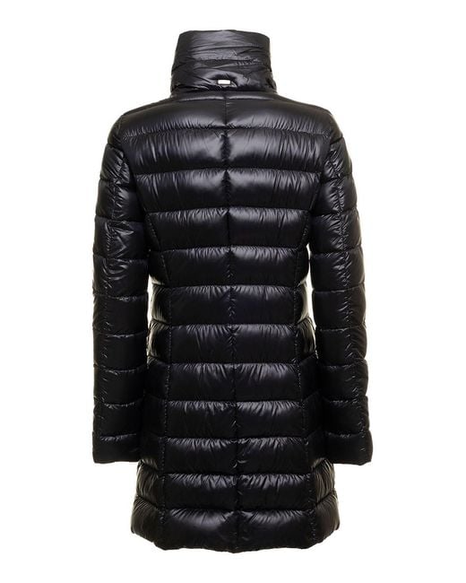 Herno Black Long Down Jacket Polyamide Puffer