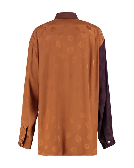 Moschino Purple Silk-Blend Shirt Viscose