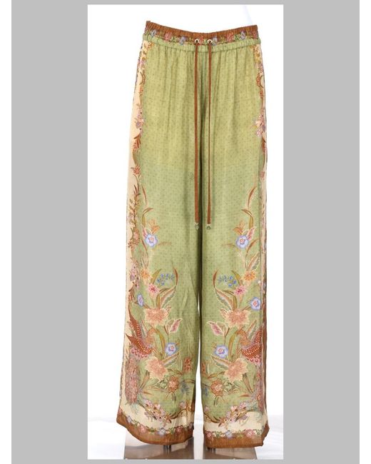 Zimmermann Green Trousers Indra Silk