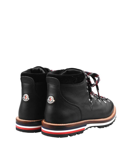 Moncler Black Blanche Logo Hiker Boots