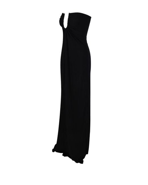 Christopher Esber Black Arced Palm Strapless Dress