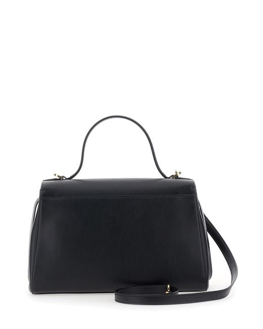SAVETTE Black Handbag Soft Symmetry Calf Leather Hand Bags