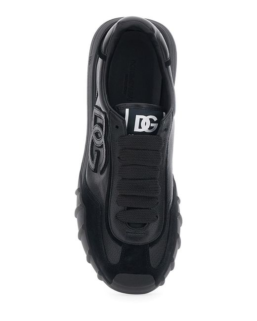 Dolce & Gabbana Black Low Top Leather Sneakers Trainers for men