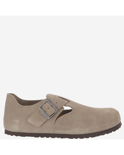 Birkenstock Natural Mules London Suede Leather Sandal