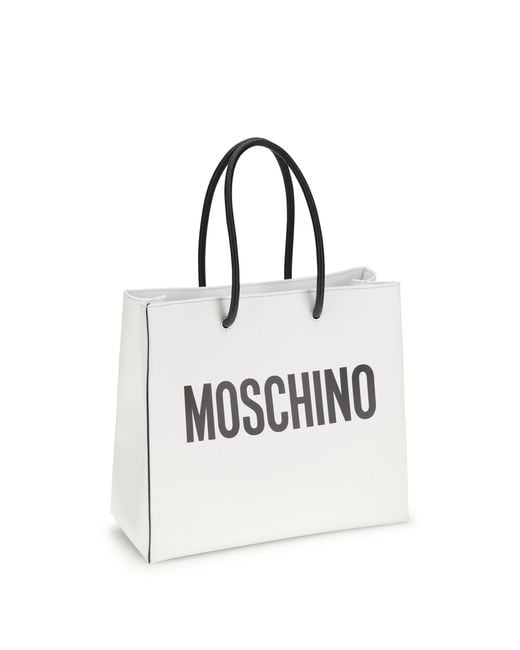 Moschino White Leather Bag Calf Bos Taurus Handbags
