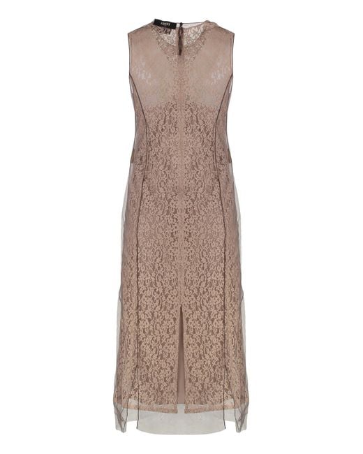 Fendi Natural Dress Lace Midi Polyamide
