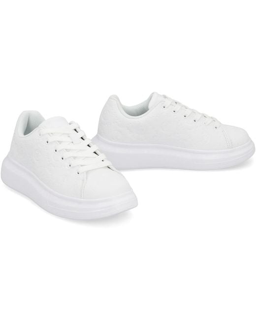 Just Cavalli White Leather Low-Top Sneakers Trainers