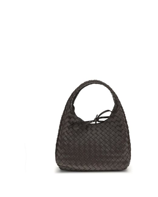 Bottega Veneta Black Shoulder Bag Campana Fondant-Brass Lamb Leather