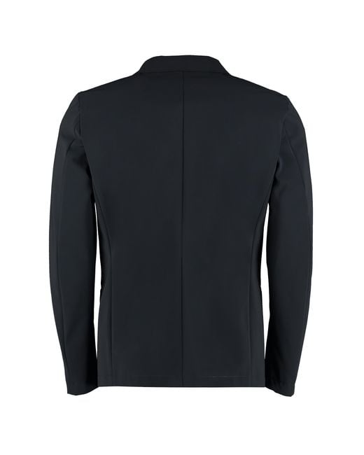 THE (Alphabet) Black Jacket Single-Breasted Two-Button Check Elastane Suit & Dinner for men