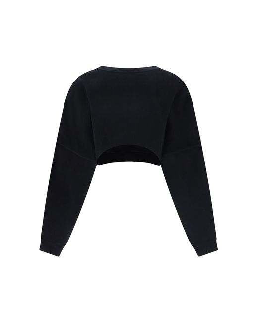 Saint Laurent Black Cotton Crew-Neck Sweatshirt