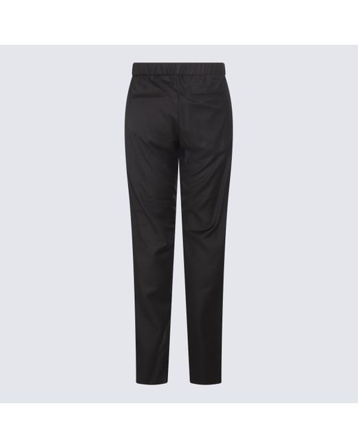 Giorgio Armani Black Virgin Wool-Blend Trousers for men