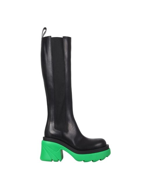 Bottega Veneta Black Flash High Chelsea Boots