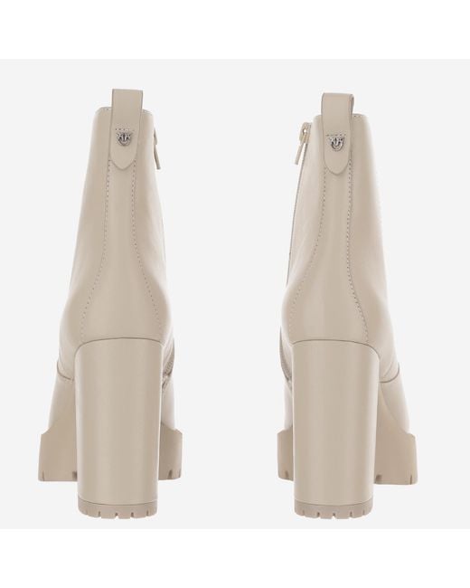 Pinko Natural Ankle Boots Clara 01 Leather Upper: Bovine