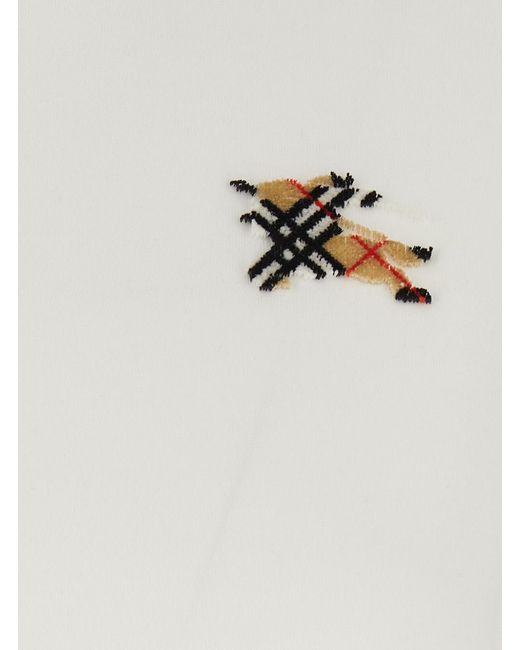 Burberry White T-Shirt With Embroidered Ekd Logo Cotton T-Shirts & Jerseys
