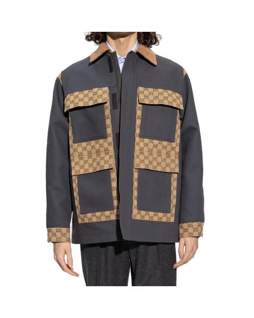 Gucci Blue Gg Supreme Cotton Jacket for men