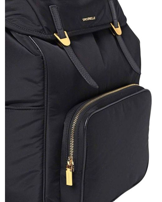 Coccinelle Black Backpack Polyester Bags Backpacks