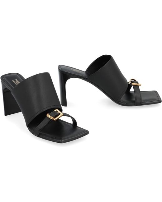 Balenciaga Black Leather Sandals Bel Air Natural Calf Smooth Calf/Metal Accents Mules for men