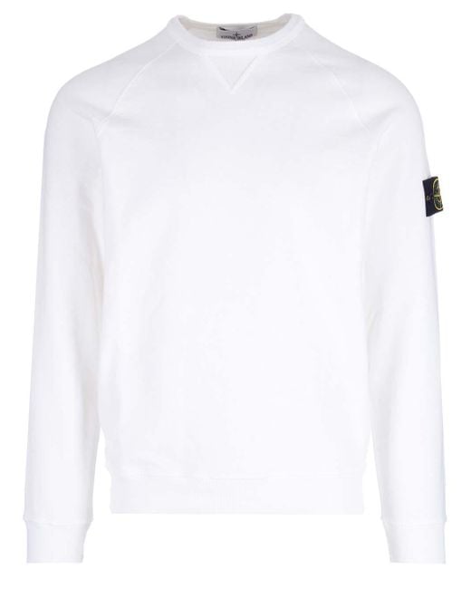 Stone island white sweater sale