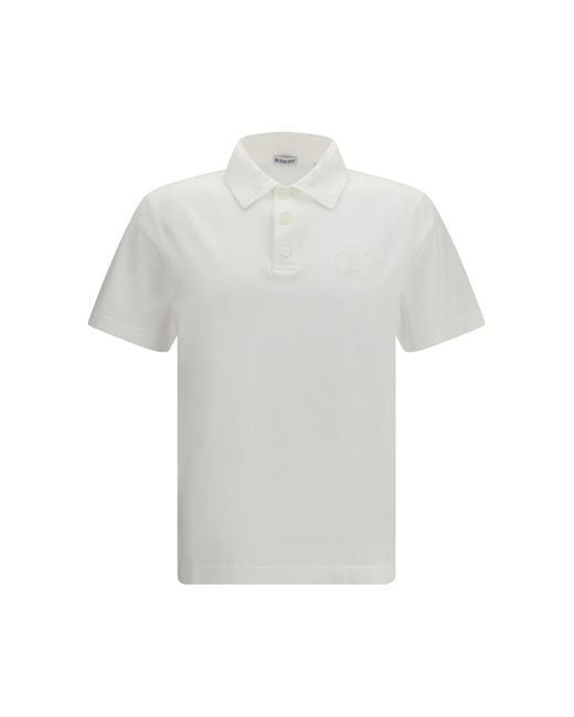 Burberry White Jwear Cotton Piqué Polo Shirt for men