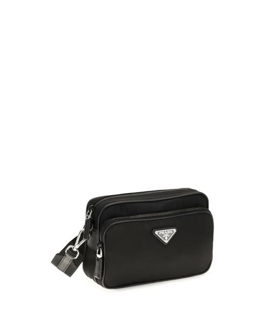 Prada Black Bandoliera Recycled Polyamide Shoulder Bags for men