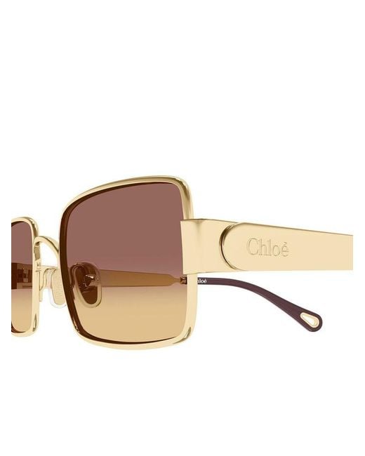 Chloé Brown Chloe Sunglasses Metal Eyewear