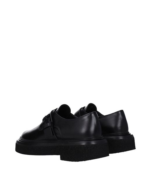 Max Mara Black Buckle Leather Loafers
