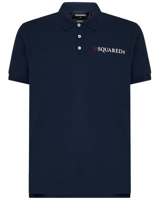 DSquared² Blue Backdoor Access Tennis Fit Polo Shirt for men