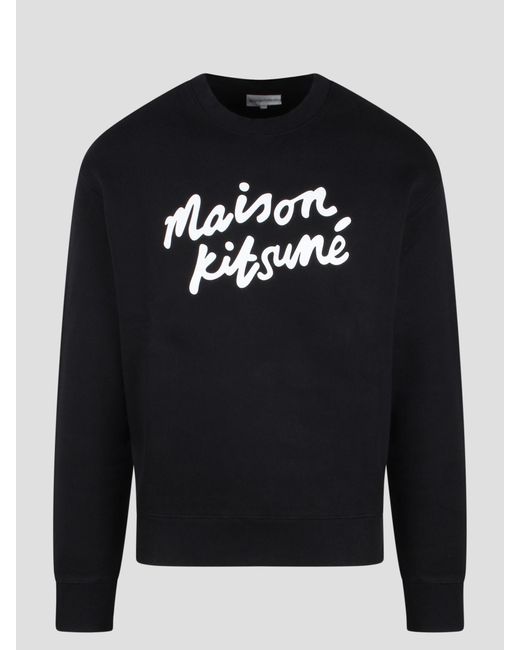 Maison Kitsuné Blue Maison Kitsune Handwriting Comfort Sweatshirt for men