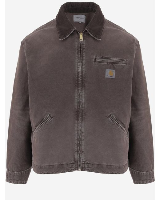 Carhartt Gray Cotton Jacket Detroit for men