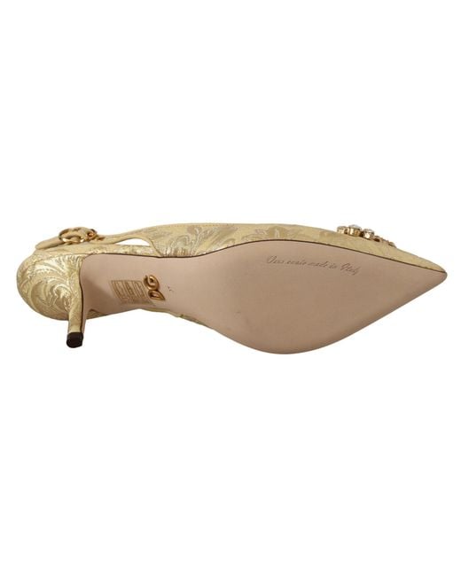 Dolce & Gabbana Black Crystal Slingbacks Pumps Heels Shoes
