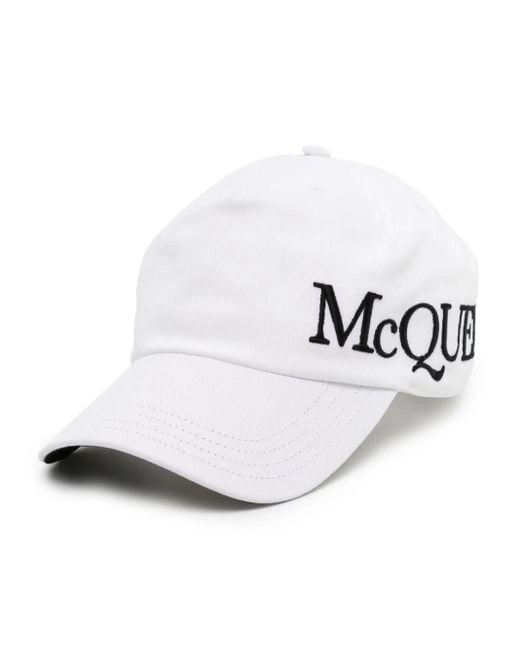 Alexander McQueen White Baseball Hat With Mcqueen Embroidery for men