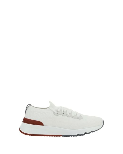 Brunello Cucinelli White Cotton Sneakers Upper: Trainers for men
