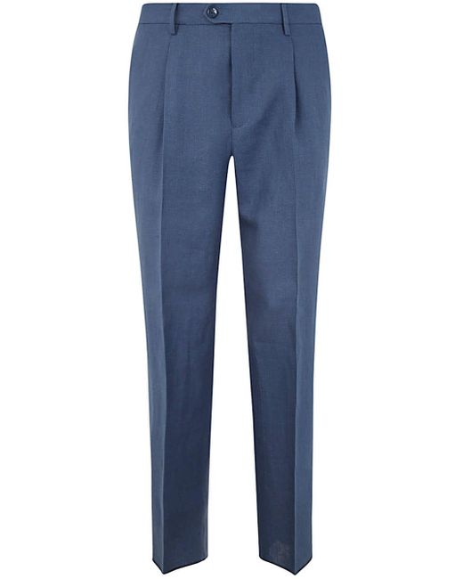 Etro Blue Single Pleat Trousers Clothing for men