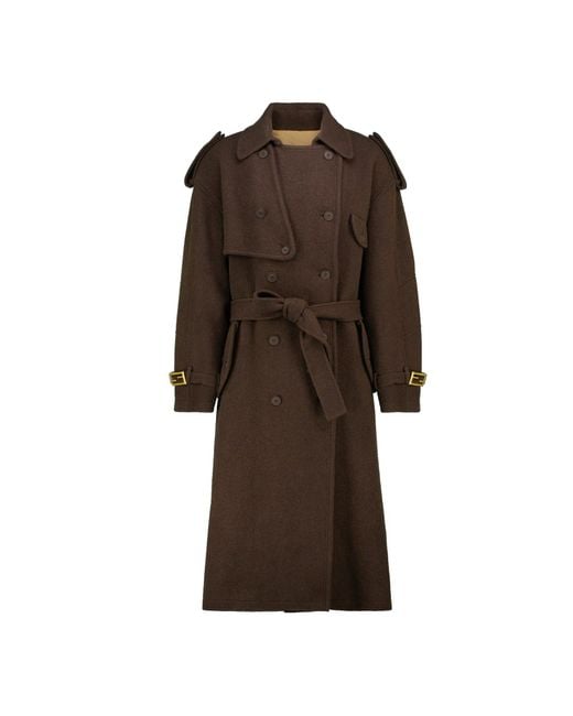 Fendi Brown Cashmere Coat for men