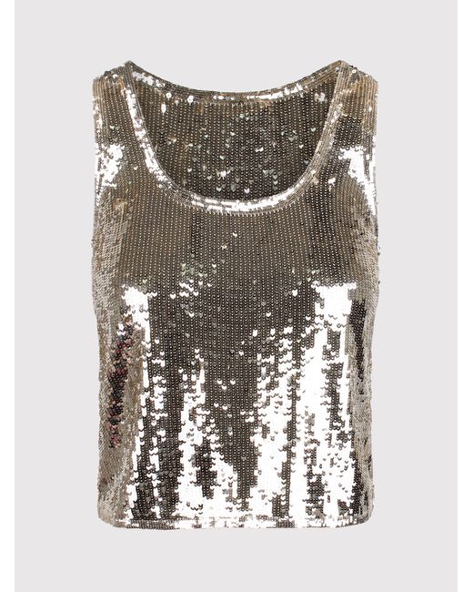 Alice + Olivia Gray Alice Olivia Avril Top With Sequins