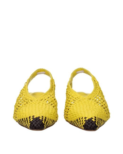 Jacquemus Yellow Leather Flat Sandals