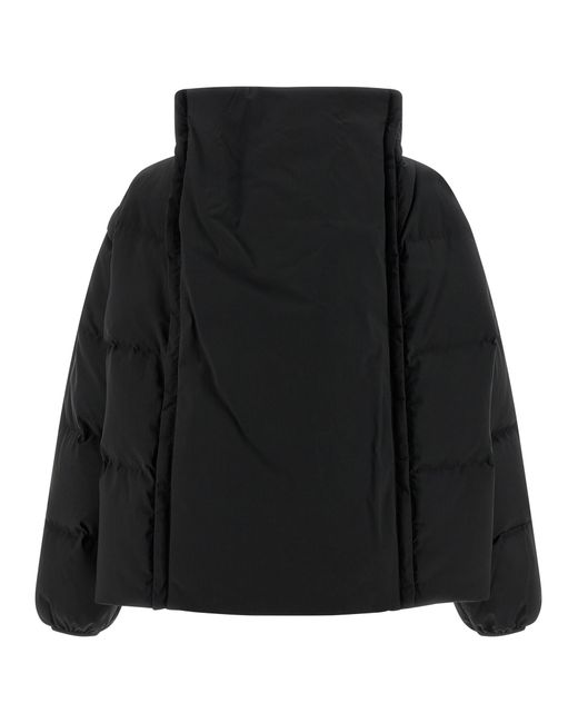 MM6 by Maison Margiela Black Numeric Signature Mm6 Embroidery Down Jacket Polyester Jacket, Parka, Casual