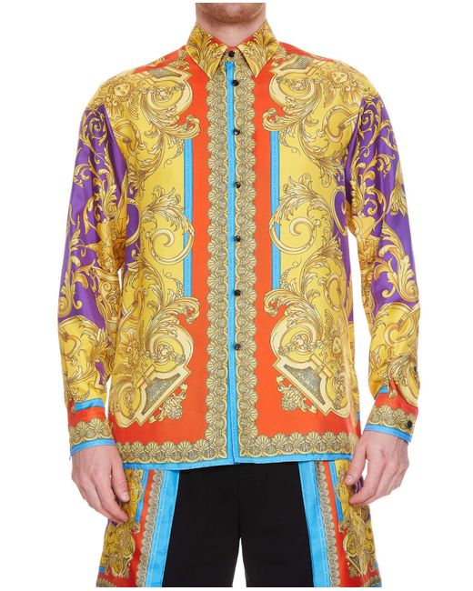 Versace Silk Barocco Goddess Shirt for Men | Lyst UK