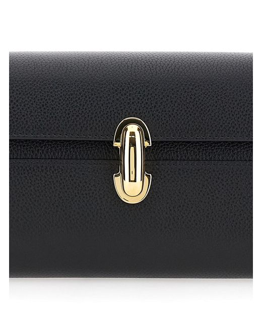 SAVETTE Black Shoulder Bag Symmetry Grained Leather Calf