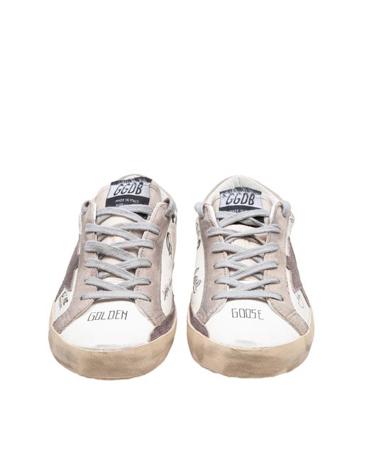 Golden Goose Deluxe Brand White Leather And Suede Sneakers