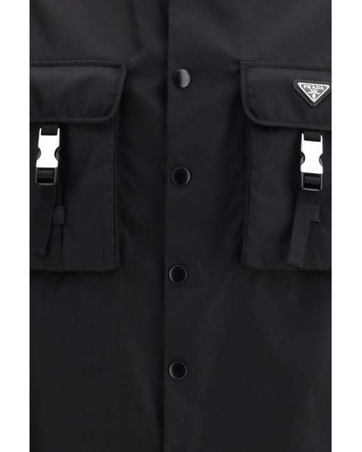 Prada Black Re-Nylon Shirt Recycled Polyamide for men