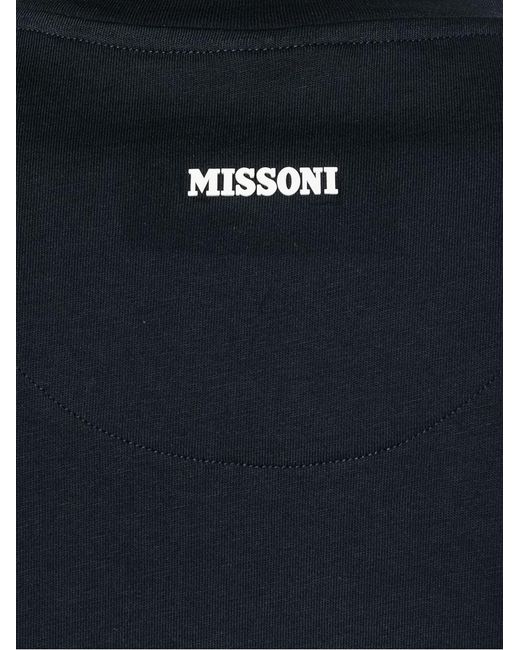 Missoni Black Zigzag-print Cotton T-shirt for men