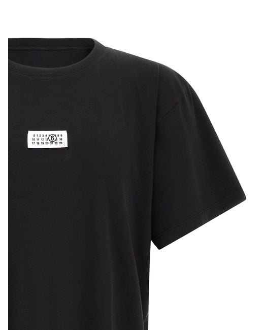 MM6 by Maison Margiela Black Cotton T-Shirt for men