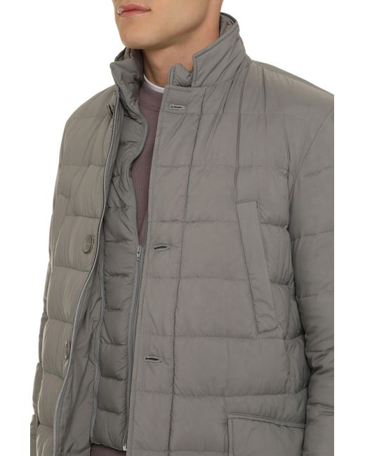 Herno Gray Techno-Nylon Down Jacket Polyamide Padded for men
