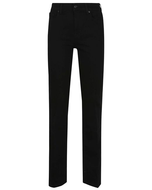 7 For All Mankind Black Bootcut Denim Jeans With Flared Hem