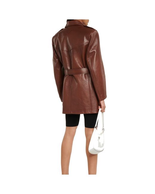 Prada Brown Leather Coat