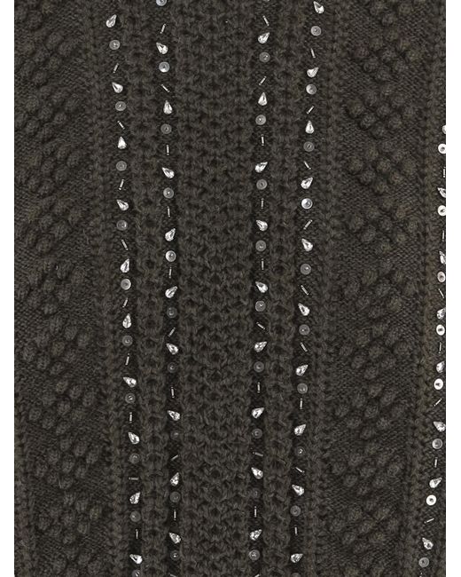 Jil Sander Black Sweater With Sequins, Dark Wool Virgin